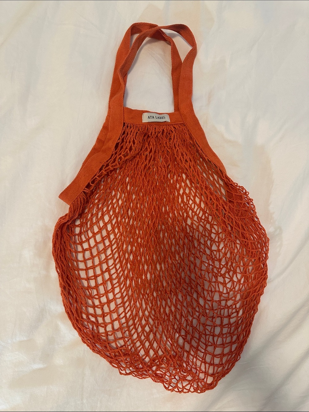 ORANGE MESH MARKET TOTE
